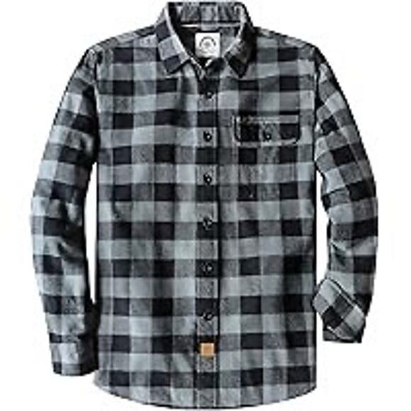 Buckle up Other - Bucked Up Men's Black & Gray Plaid Flannel Long‎ Sleeve Shirt - Size 2XL